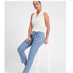 Banana Republic NWT Avery Ankle Dress Pants Tie Belt Blue Size 6